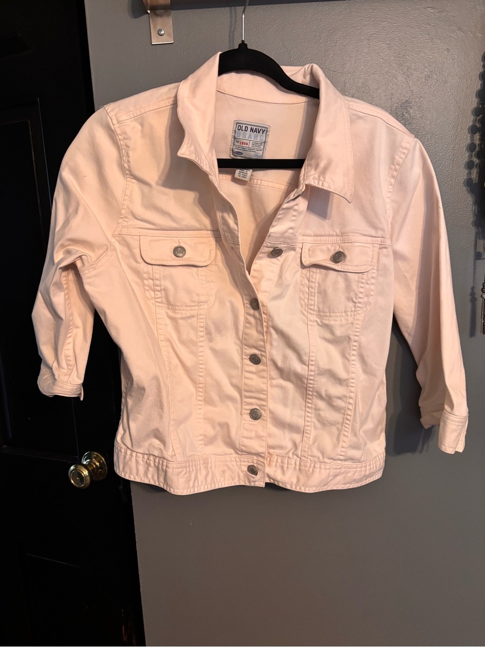 Old Navy Pale Pink Denim Jacket - Button-Front Jean Jacket